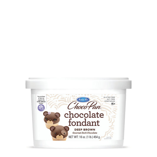 ChocoPan Deep Brown Chocolate Fondant - 1 lb. Pail - Satin Ice