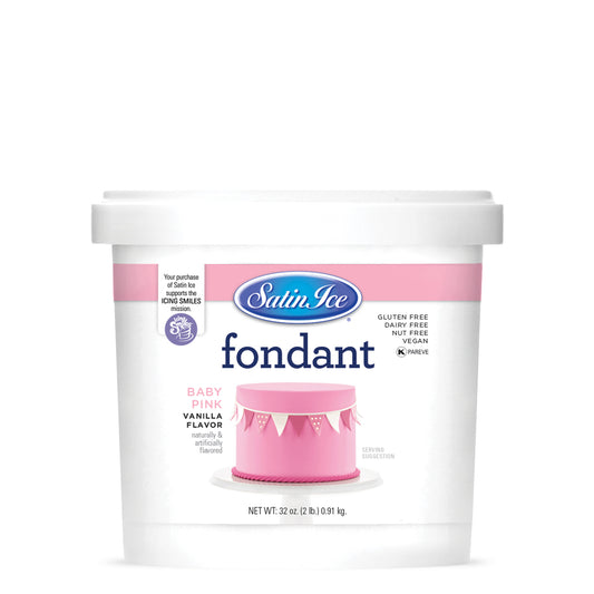 Satin Ice Baby Pink Fondant - 2 lb. Pail - Satin Ice