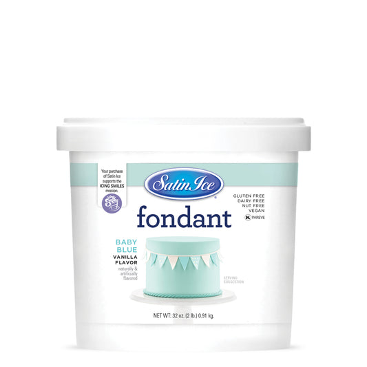 Satin Ice Baby Blue Vanilla Fondant - 2 lb. Pail - Satin Ice