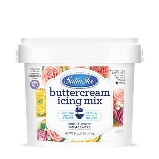 Satin Ice White Buttercream Icing Mix - 4lb. Pail - Satin Ice