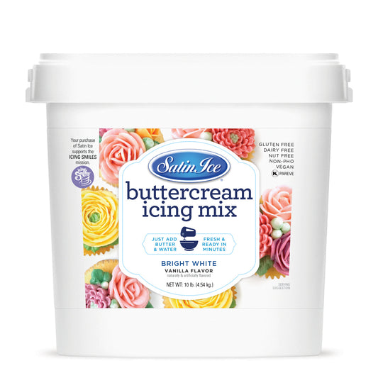 Satin Ice White Buttercream Icing Mix - 10lb. Pail - Satin Ice