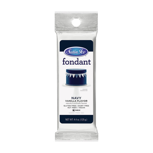 Satin Ice Vanilla Navy Fondant - 4.4 oz. Foil - Satin Ice