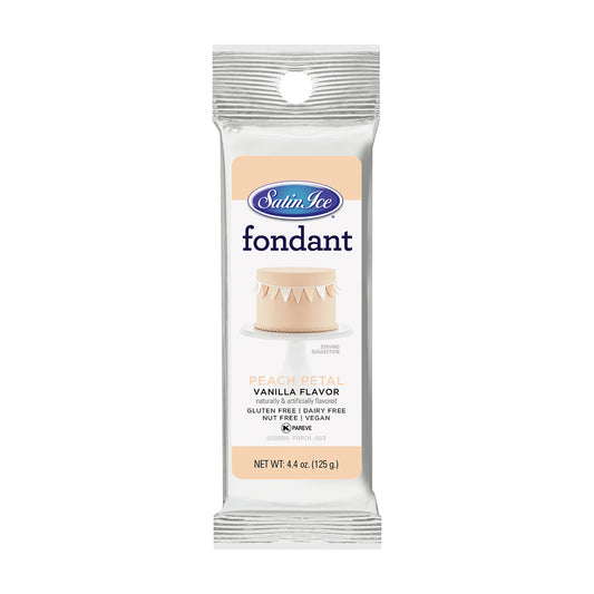 Satin Ice Peach Petal Vanilla Fondant - 4.4 oz. Foil - Satin Ice
