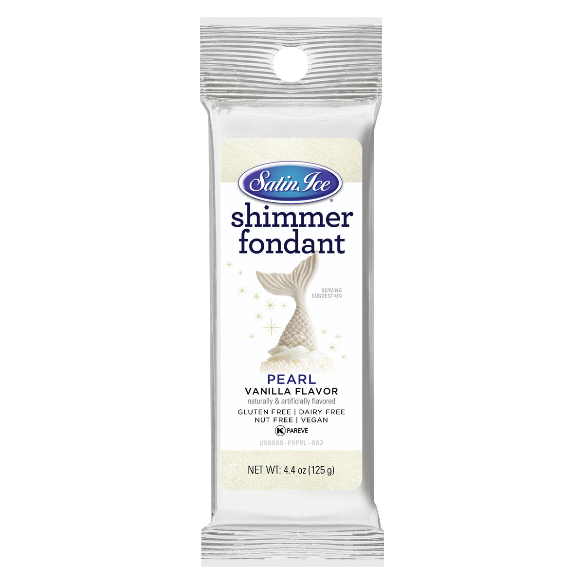 Satin Ice Vanilla Pearl Shimmer Fondant - 4.4oz. Foil - Satin Ice