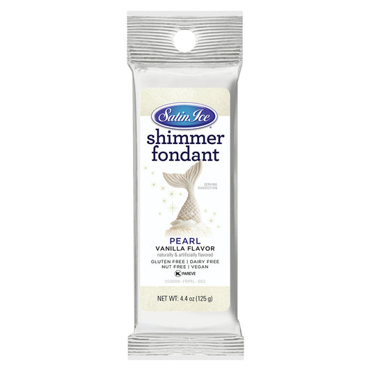 Satin Ice Vanilla Pearl Shimmer Fondant - 4.4oz. Foil - Satin Ice