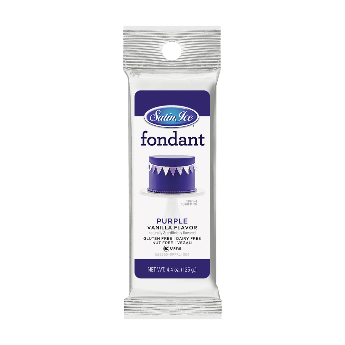 Satin Ice Purple Vanilla Fondant - 4.4oz. Foil - Satin Ice