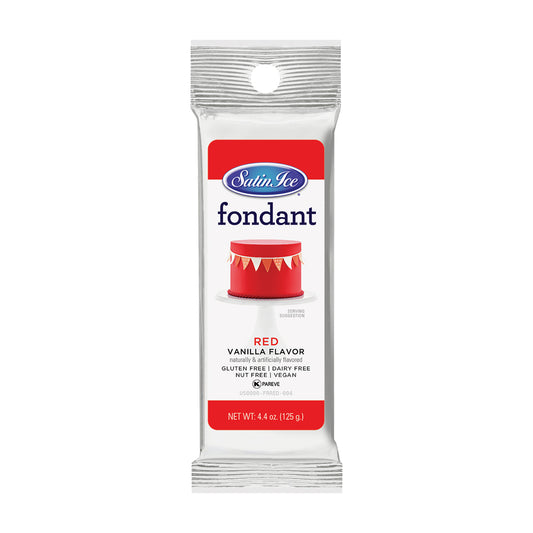 Satin Ice Red Vanilla Fondant - 4.4oz. Foil