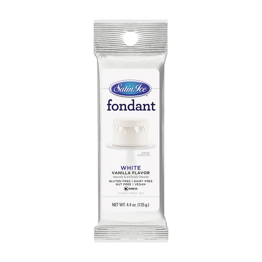 Satin Ice White Vanilla Fondant - 4.4oz. Foil - Satin Ice