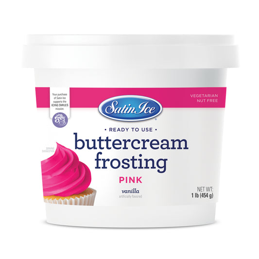 Satin Ice Pink Vanilla Buttercream Frosting - 1 lb Pail