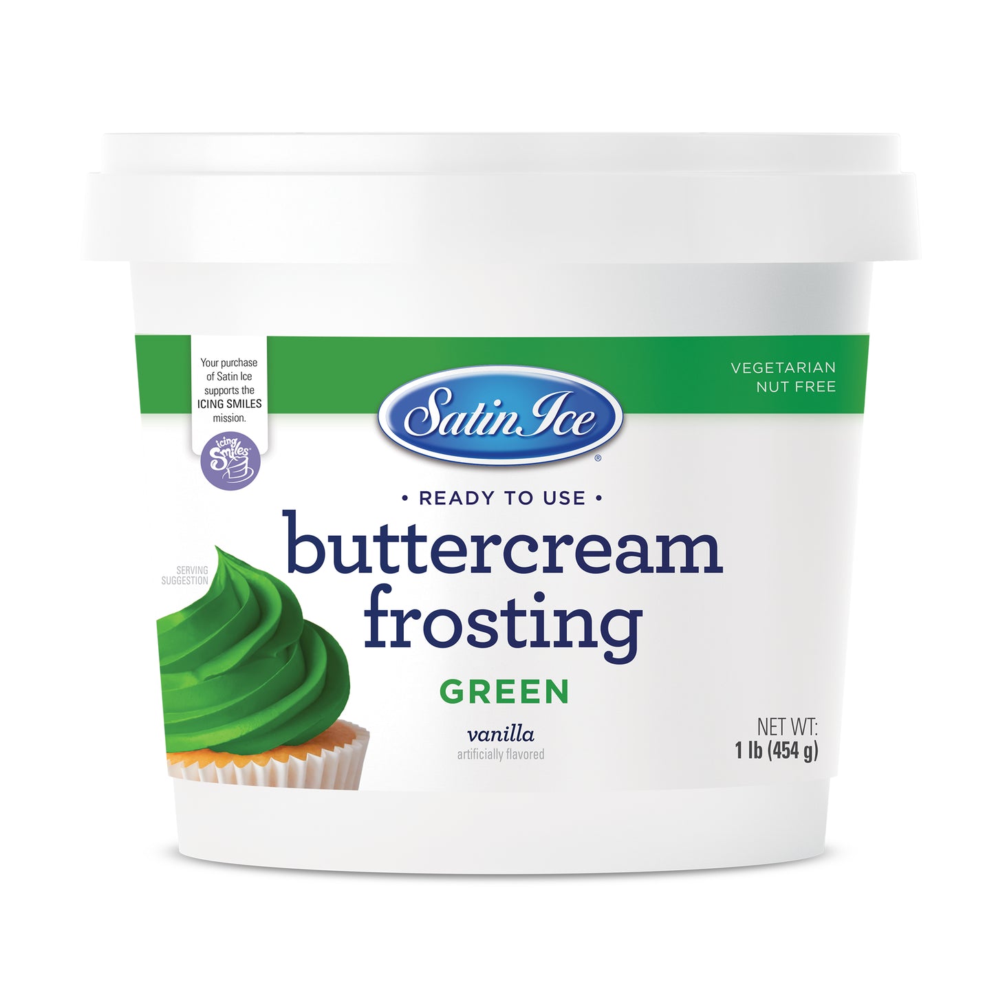 Satin Ice Green Vanilla Buttercream Frosting - 1 lb Pail