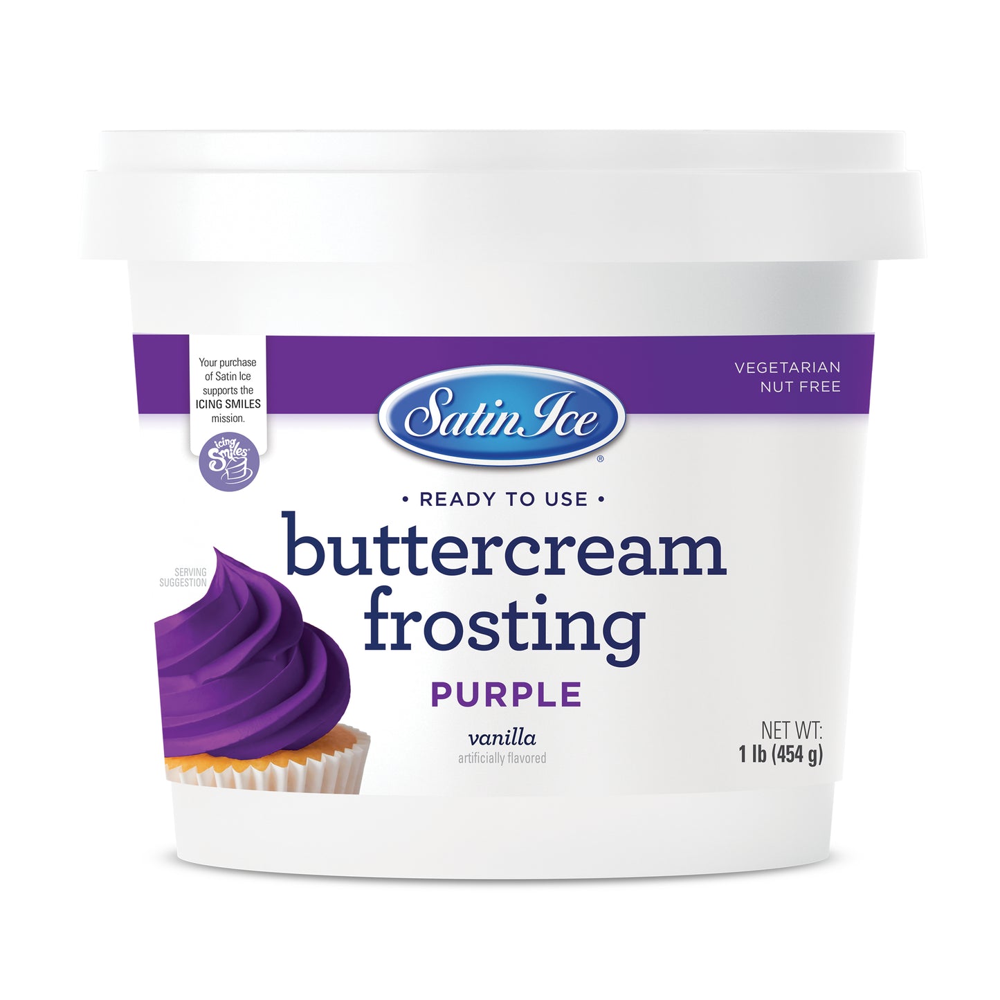 Satin Ice Purple Vanilla Buttercream Frosting - 1 lb Pail