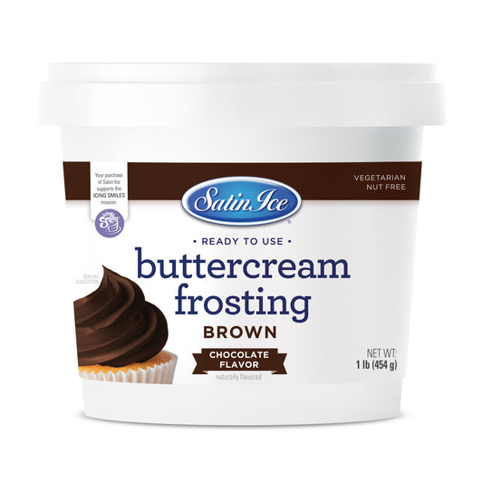 Satin Ice Brown Chocolate Buttercream Frosting - 1 lb Pail