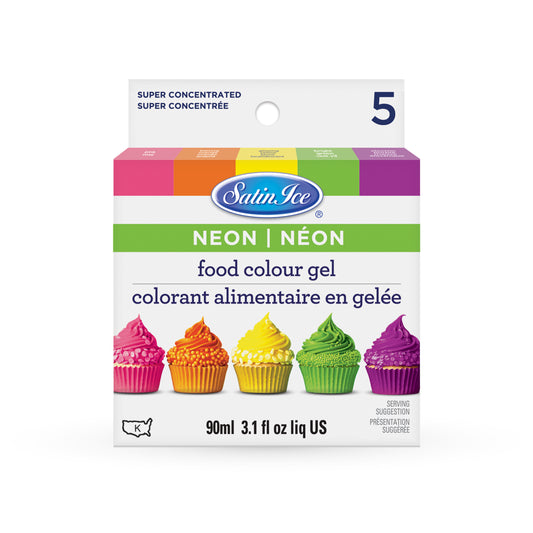 Satin Ice Neon Food Color Gel, 5 Count Kit