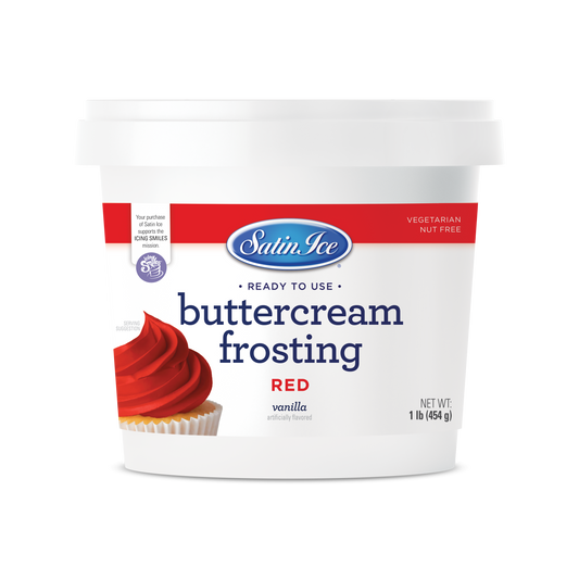 Satin Ice Red Vanilla Buttercream Frosting - 1 lb Pail