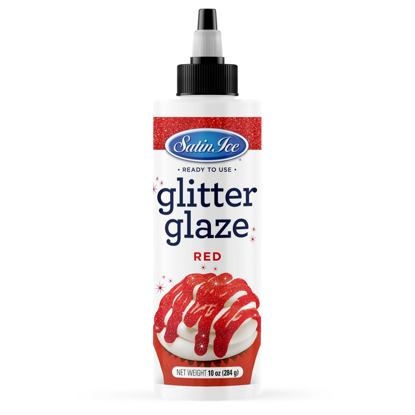 Satin Ice Red Glitter Glaze - 10oz Bottle