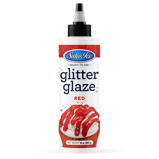 Satin Ice Red Glitter Glaze - 10oz Bottle