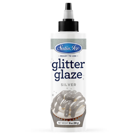 Satin Ice Silver Glitter Glaze - 10oz Bottle
