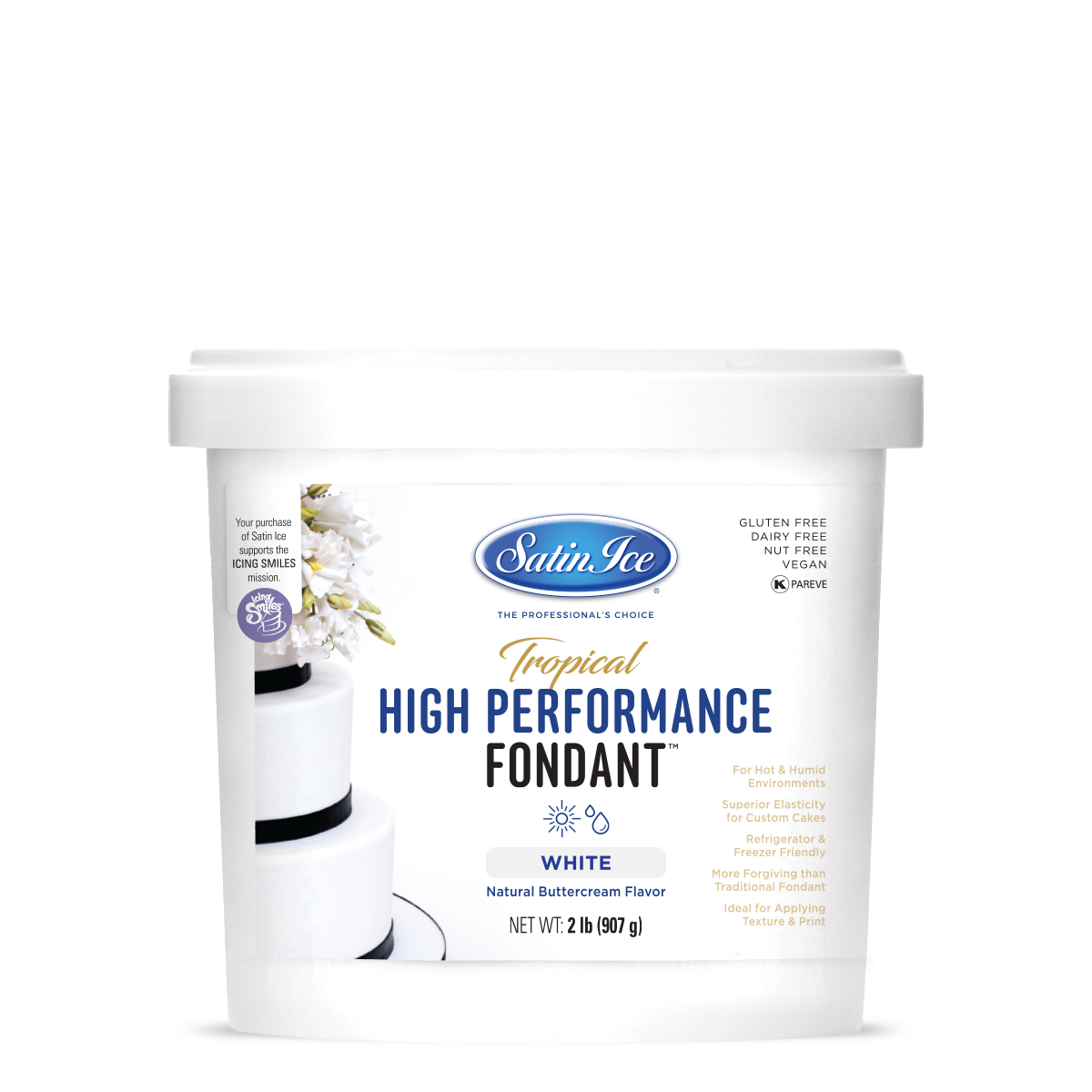 Satin Ice Tropical High Performance Fondant - 2 lb Pail - Satin Ice
