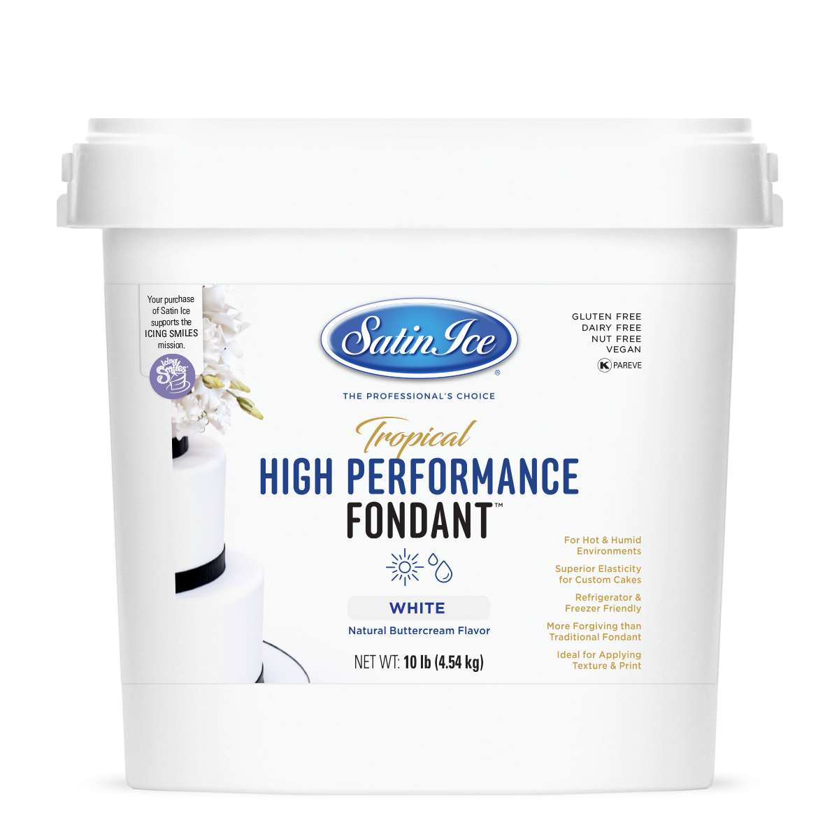 Satin Ice Tropical High Performance Fondant - 10 lb Pail - Satin Ice