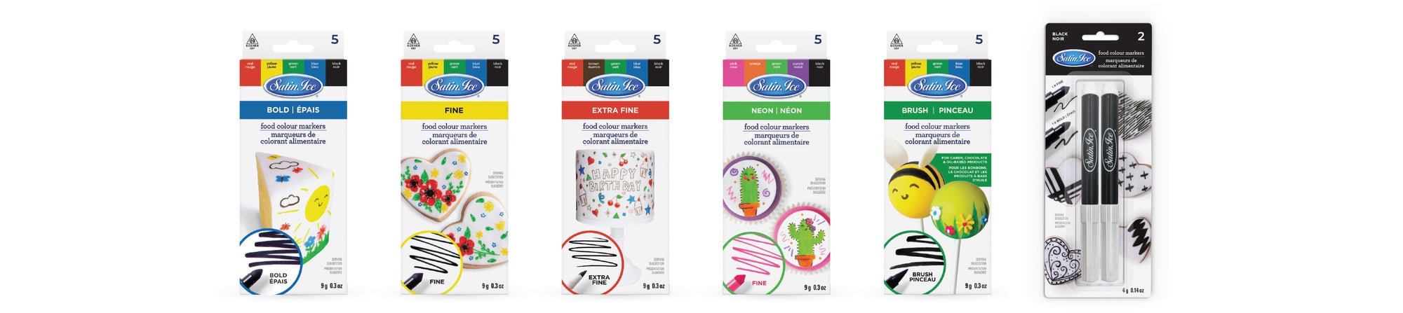Satin Ice® Neon Food Color Markers Set
