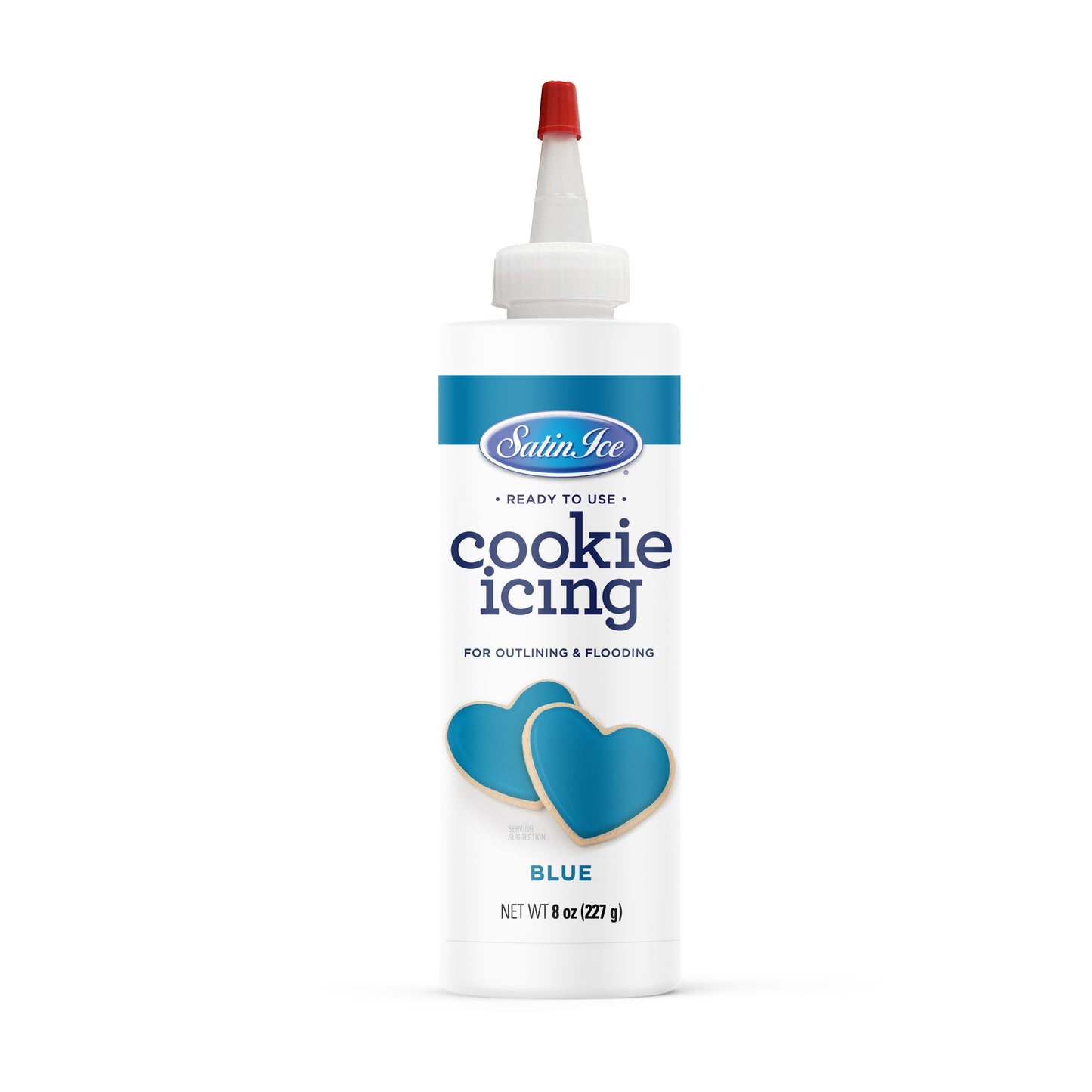 Satin Ice Blue Cookie Icing, 8 oz Bottle
