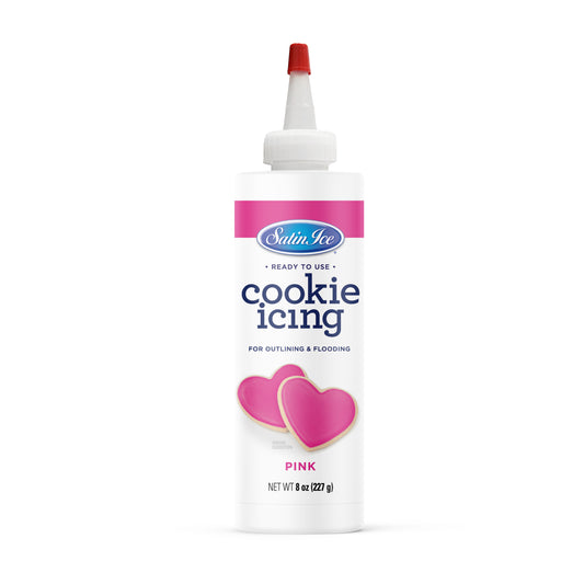 Satin Ice Pink Cookie Icing, 8 oz Bottle