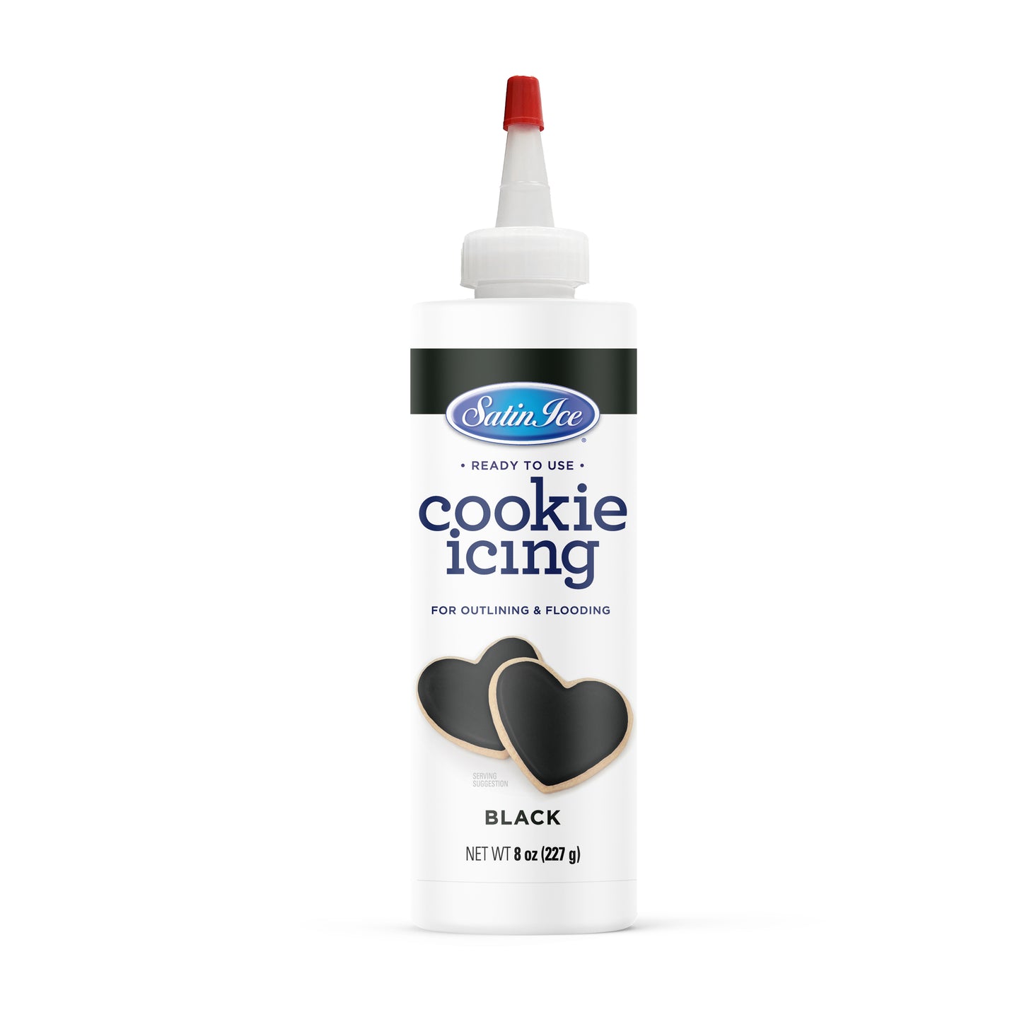 Satin Ice Black Cookie Icing, 8 oz Bottle