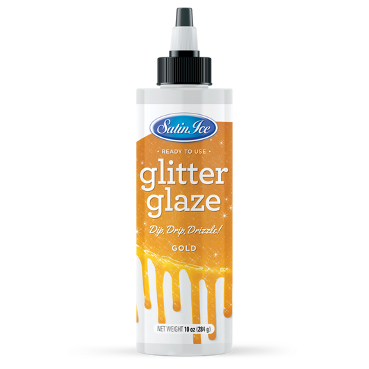 Satin Ice Gold Glitter Glaze - 10oz Bottle