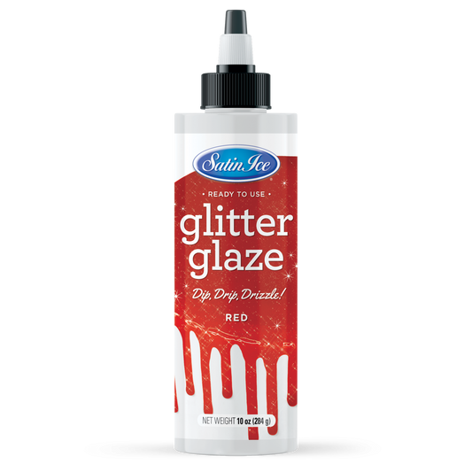 Satin Ice Red Glitter Glaze - 10oz Bottle