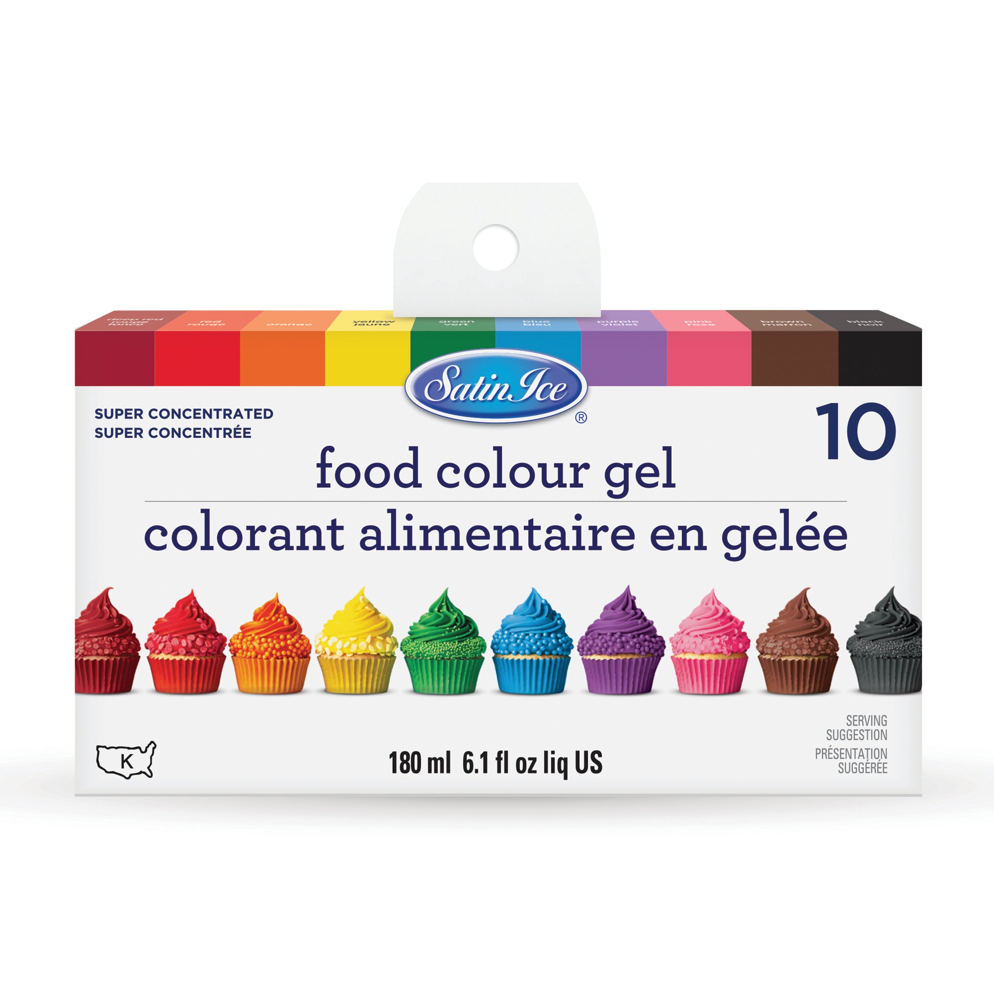Satin Ice Fck0777 Food Color Gel, 10 Count Kit