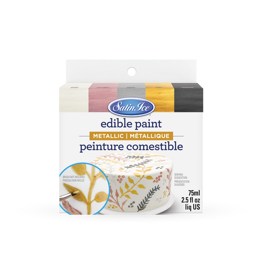 Satin Ice Metallic Edible Paint, 5 Count Kit