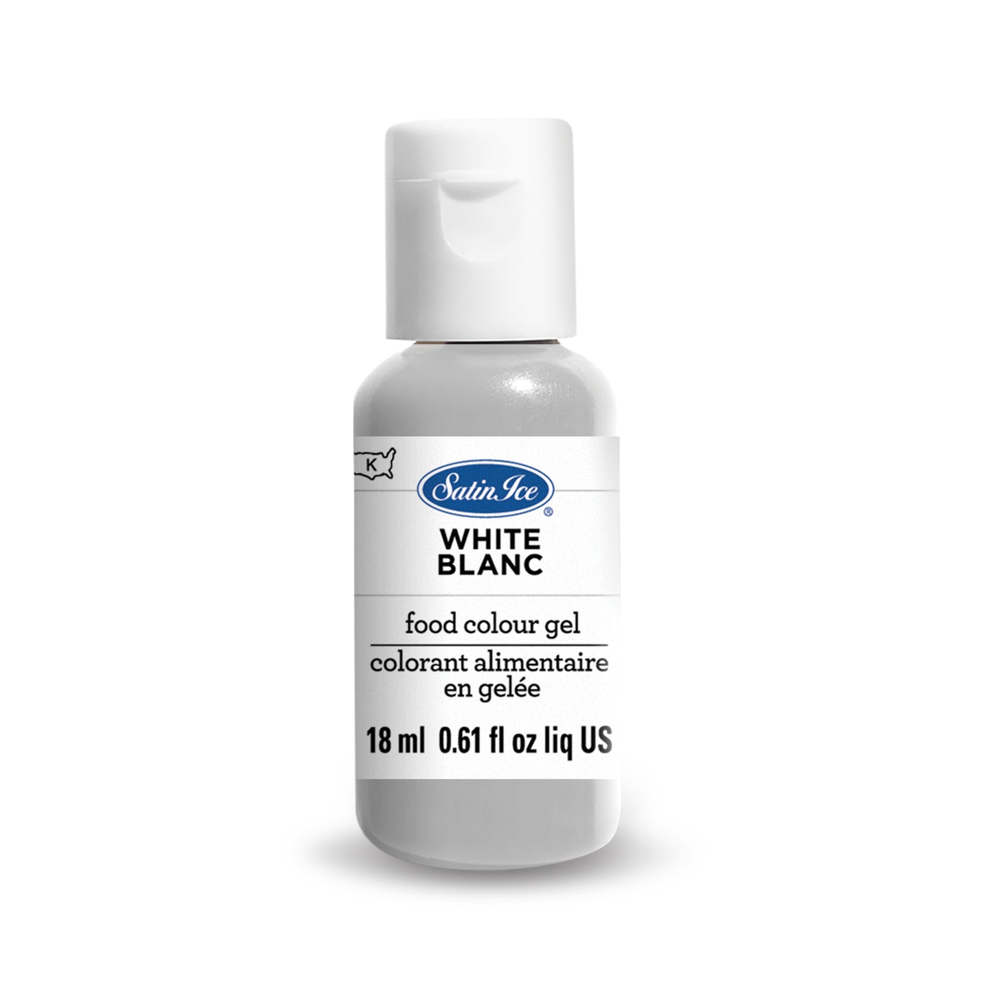 Satin Ice Food Color Gel, White Individual 0.61 fl oz Bottle