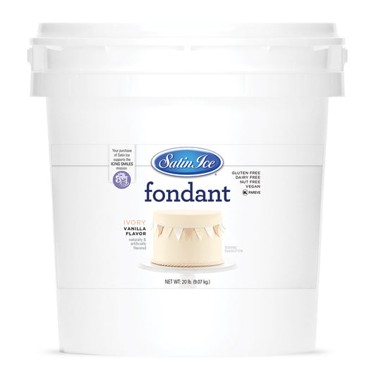 Satin Ice Ivory Vanilla Fondant - 20 lb. Pail - Satin Ice