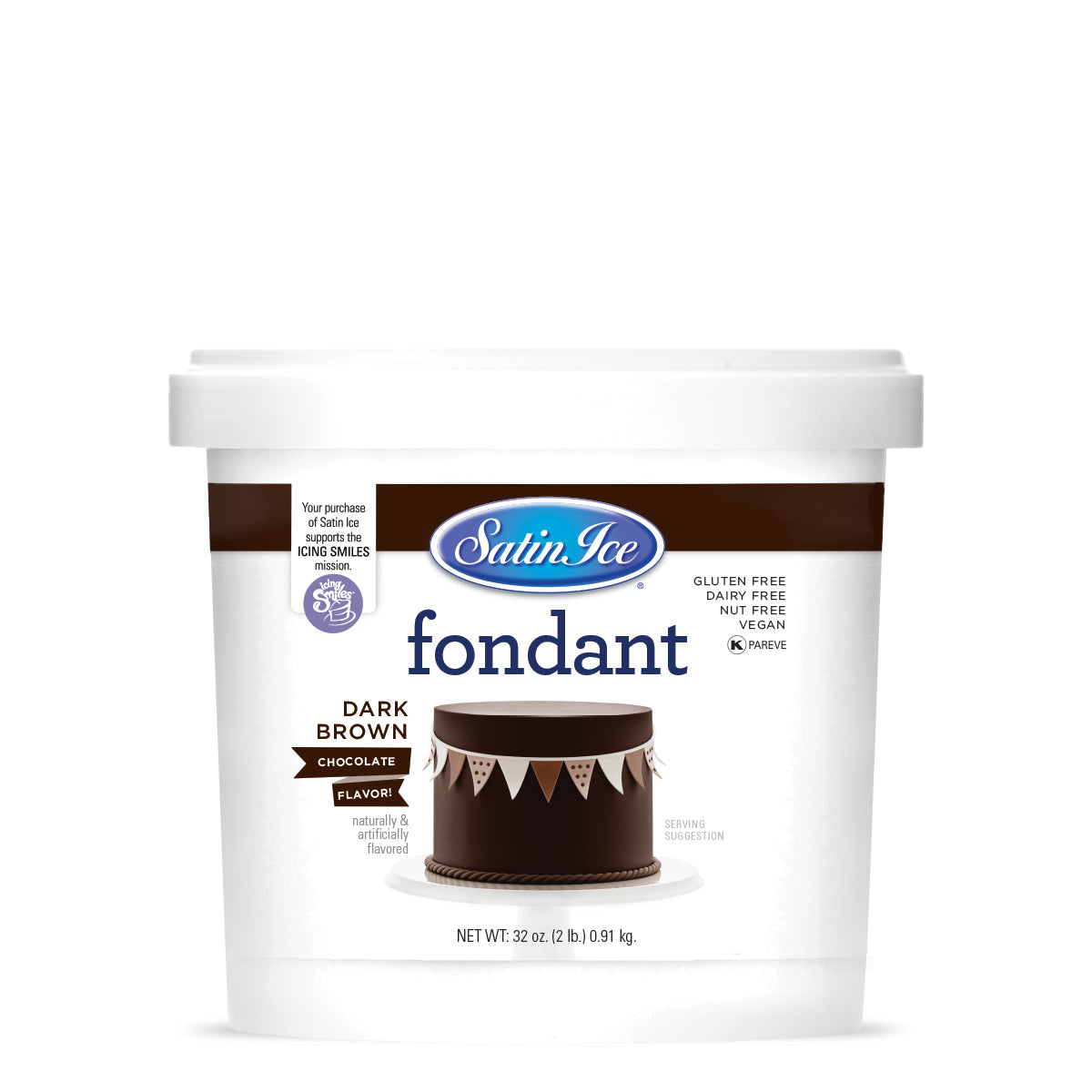 Satin Ice Chocolate Dark Brown Fondant - 2 lb. Pail - Satin Ice