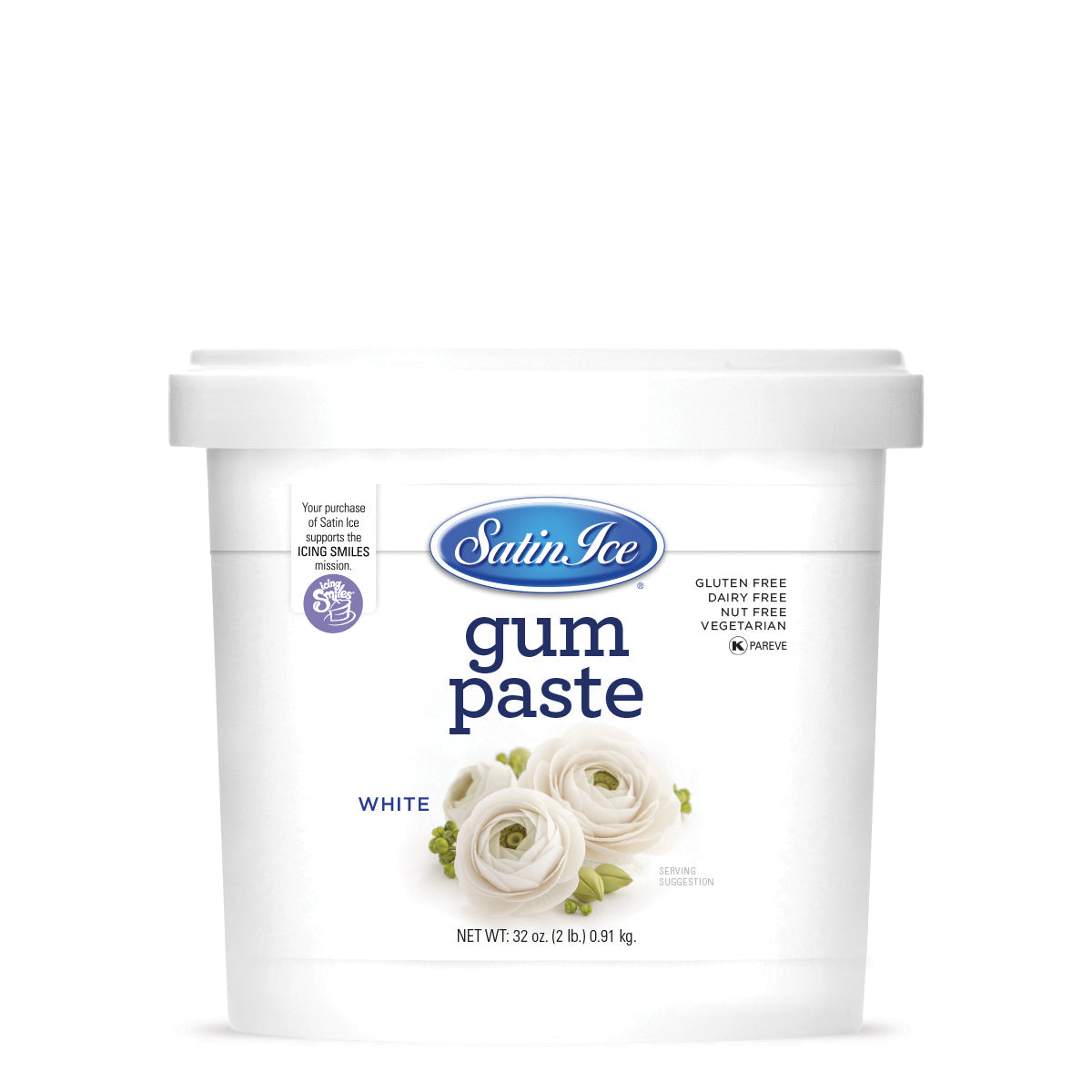 Satin Ice White Gum Paste - 2lb. Pail - Satin Ice