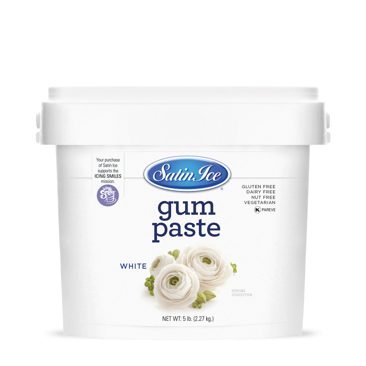 Satin Ice White Gum Paste - 5lb. Pail - Satin Ice
