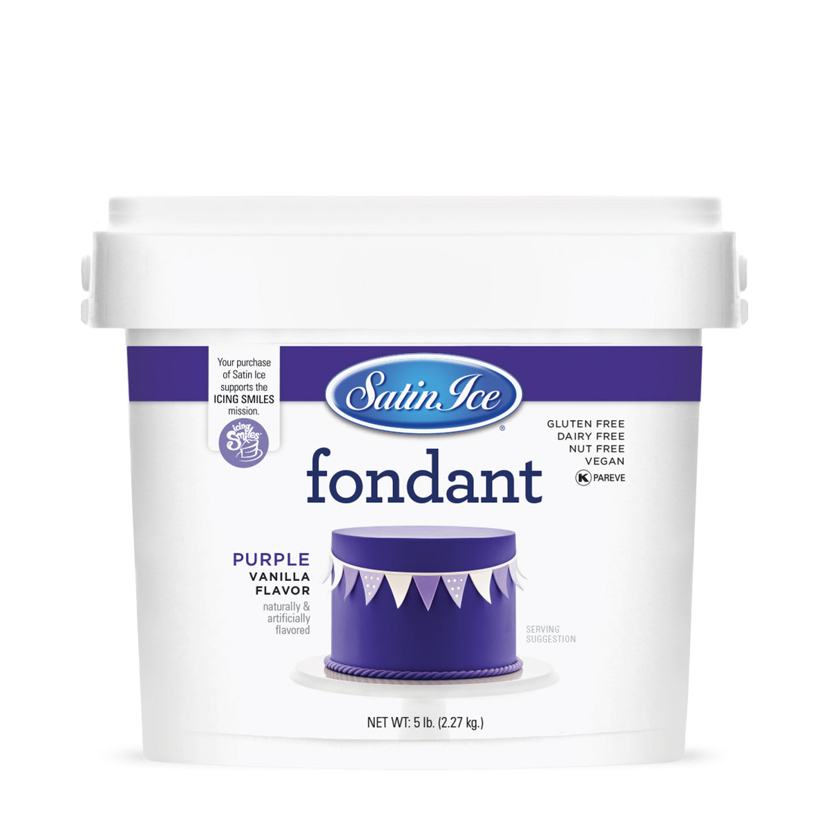 Satin Ice Purple Vanilla Fondant - 5lb. Pail - Satin Ice