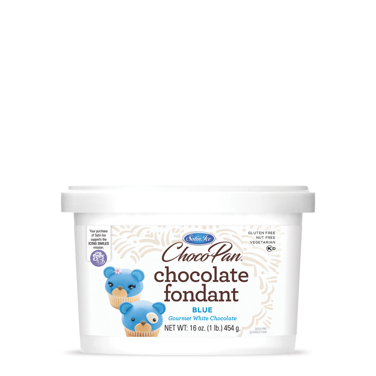 ChocoPan Blue Chocolate Fondant - 1 lb. Pail - Satin Ice