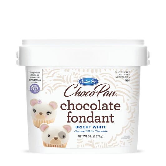 ChocoPan Bright White Chocolate Fondant - 5 lb. Pail - Satin Ice