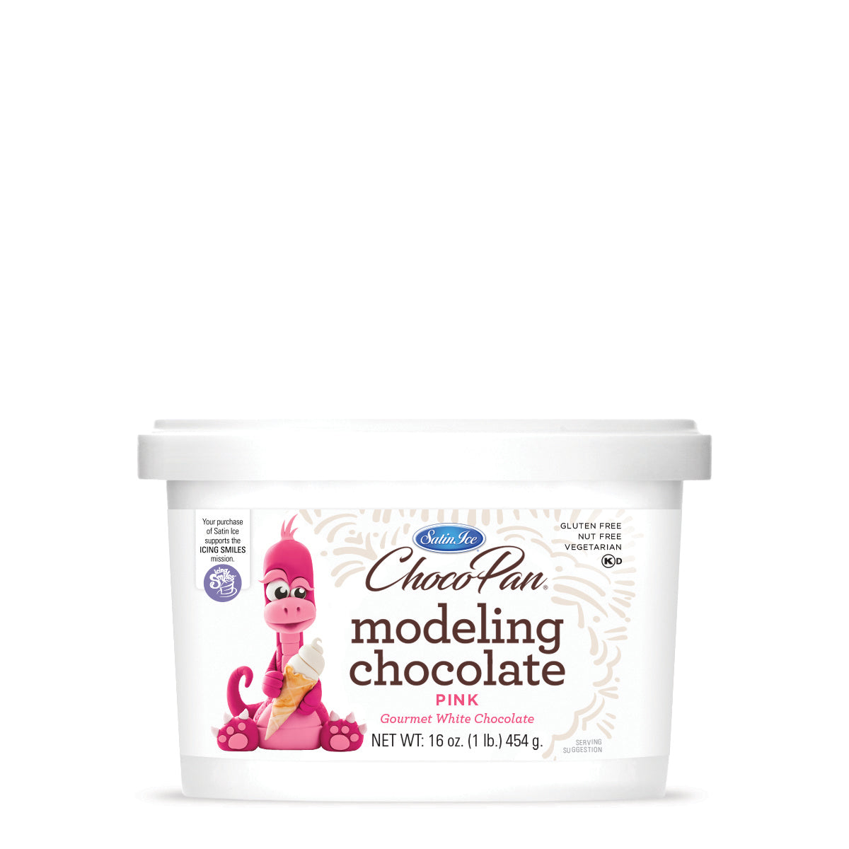 ChocoPan Pink Modeling Chocolate - 1 lb. Pail - Satin Ice