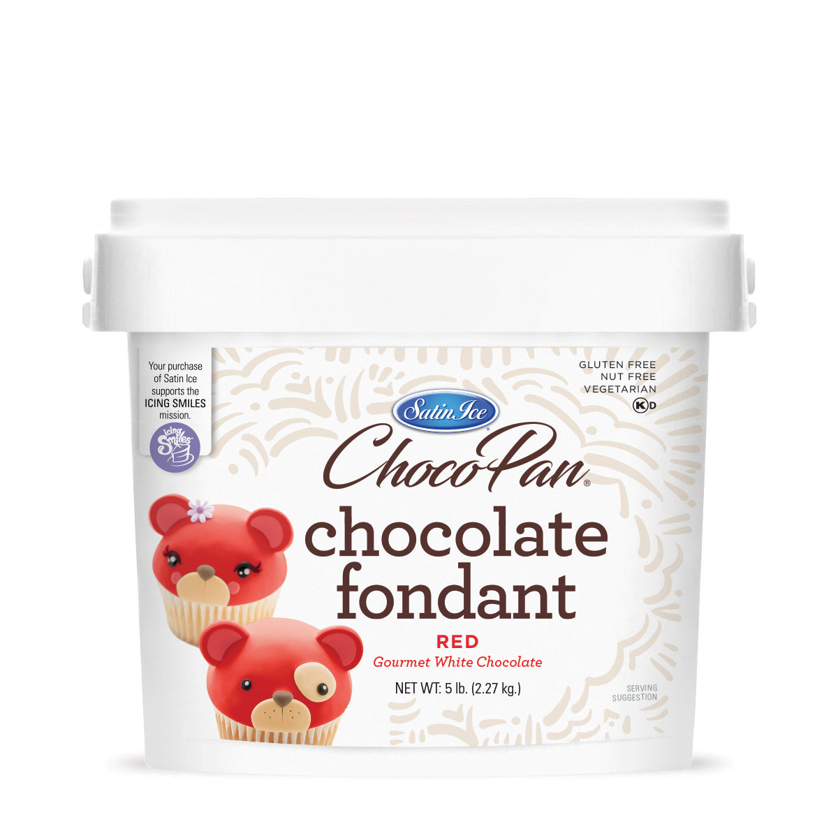 ChocoPan Red Chocolate Fondant - 5 lb. Pail - Satin Ice