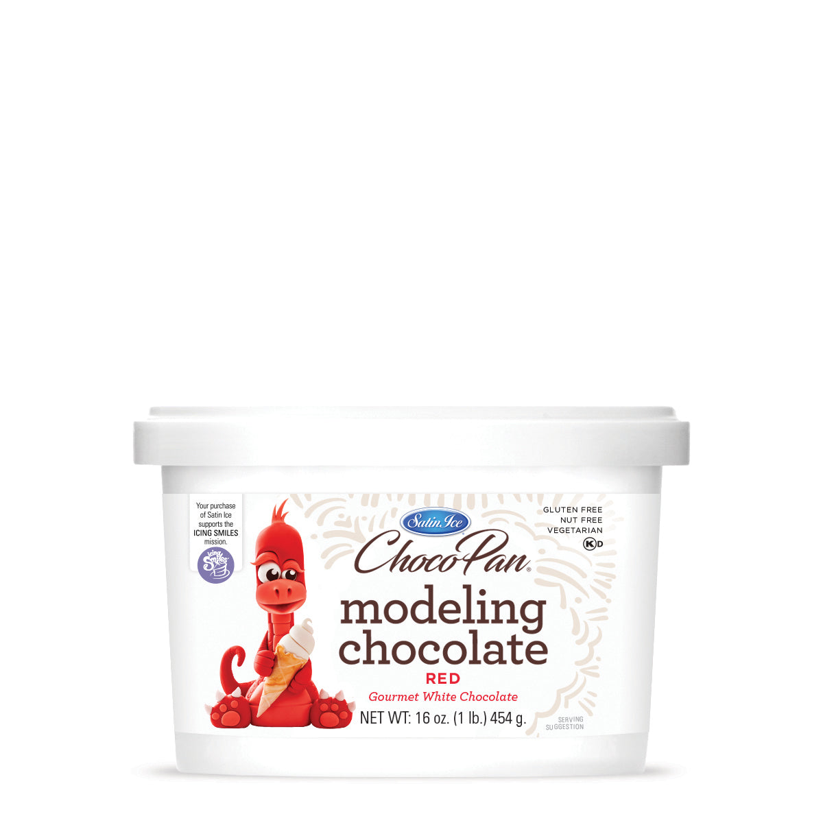 ChocoPan Red Modeling Chocolate - 1 lb. Pail - Satin Ice