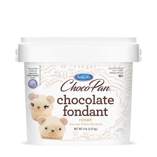 ChocoPan Ivory Chocolate Fondant - 5 lb. Pail - Satin Ice