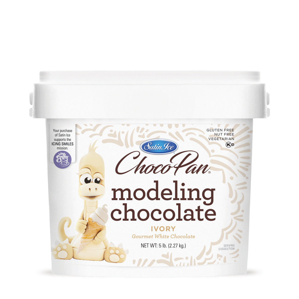 ChocoPan Ivory Modeling Chocolate - 5lb. Pail - Satin Ice