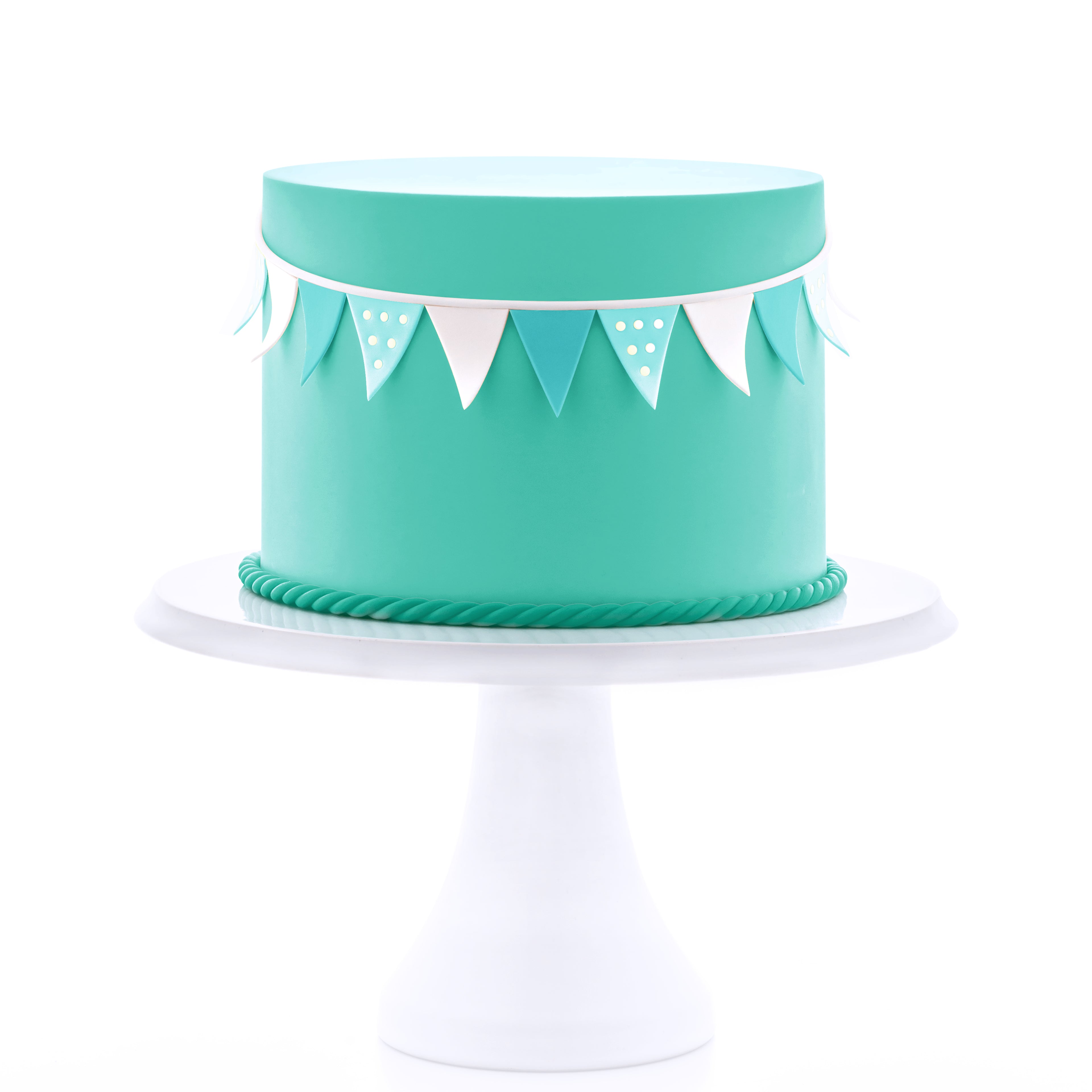 Turquoise Ombre Ruffle and Quilted Birthday Cake - - CakesDecor