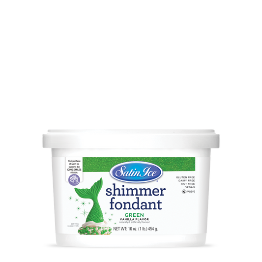 Satin Ice Green Shimmer Fondant - 1lb pail