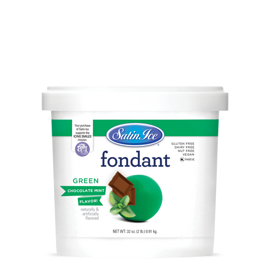 Satin Ice Green Chocolate Mint Flavored Fondant - 2lb