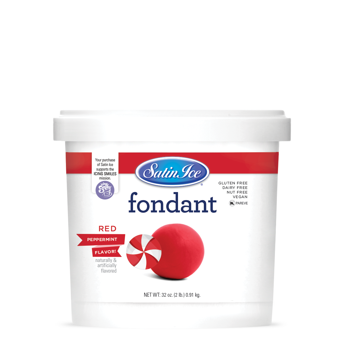 Satin Ice Red Peppermint Flavored Fondant - 2lb